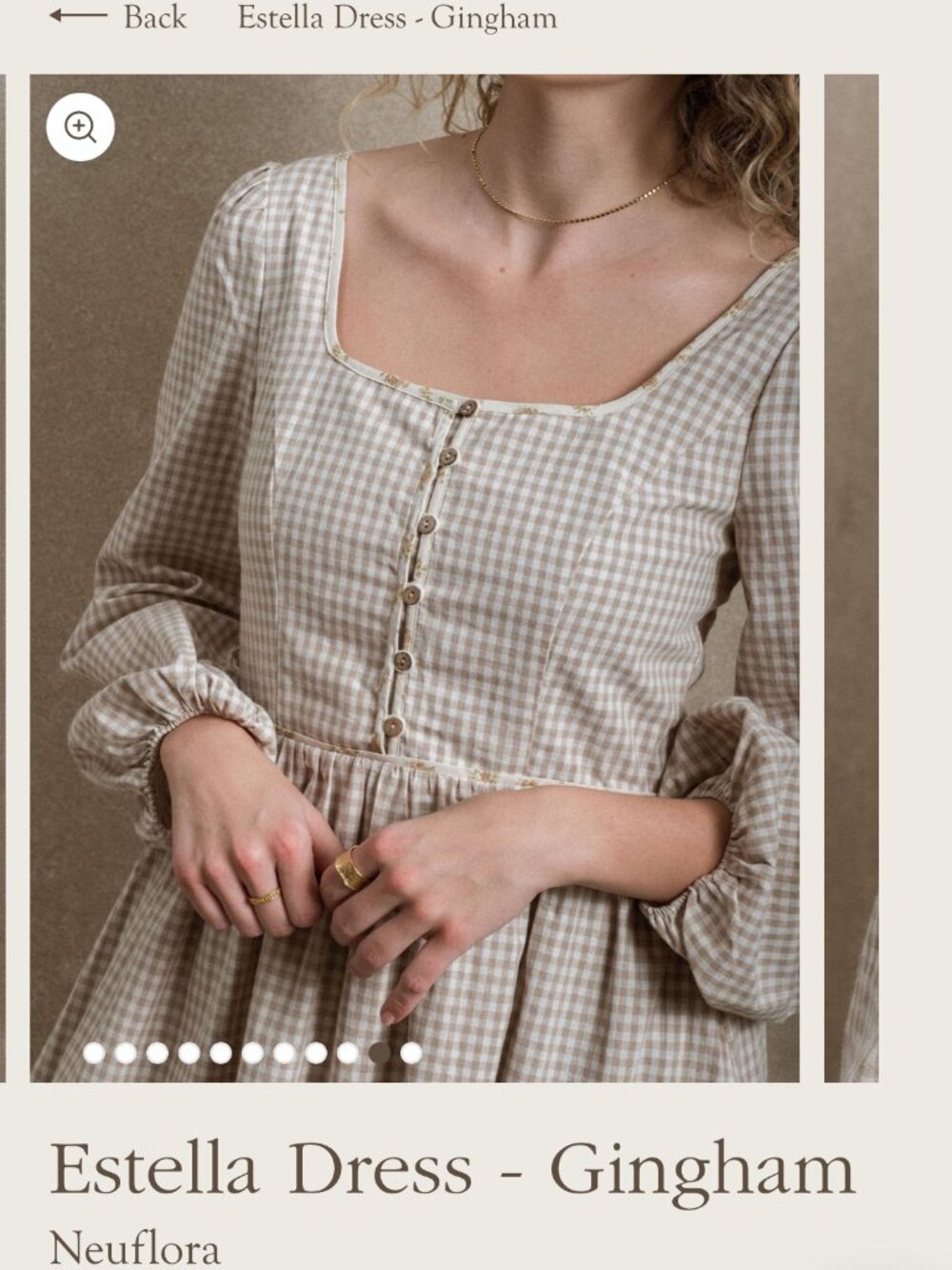 Neuflora Estella Beige Gingham - Picture 2 of 3